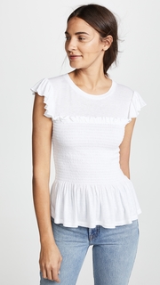 Rebecca Taylor Smocked Jersey Top