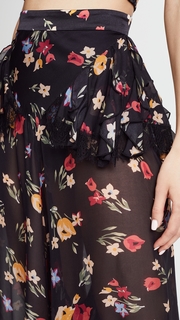 Rodarte Floral Pants with Lace Detail