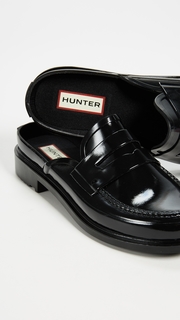Hunter Boots Backless Gloss Penny Loafers