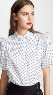 Clu Polka Dot Shirt with Ruffle
