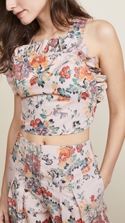 Rebecca Taylor Sleeveless Marlnena Ruffle Top