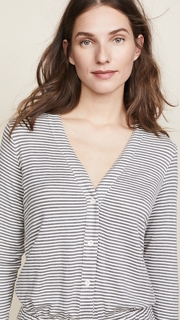 Eberjey Sadie Stripe Long Sleeve Teddy