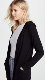 Chaser Long Sleeve Hooded Cardigan with Lace Back