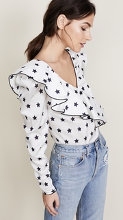 Self Portrait Star Frilled Top