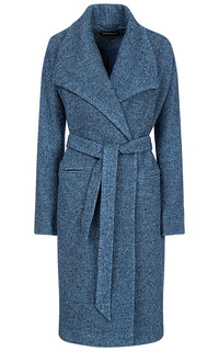 Синее пальто с поясом La Reine Blanche