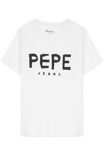 Белая футболка с принтом Pepe Jeans London