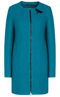 Синее полушерстяное пальто Elema