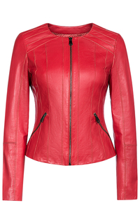 Красная куртка из натуральной кожи La Reine Blanche
