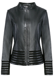 Комбинированная куртка из натуральной кожи и замши LE Monique