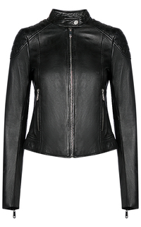 Черная кожаная куртка La Reine Blanche