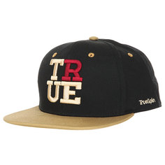 Бейсболка с прямым козырьком TrueSpin 4 Letters True Black/Beige