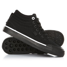 Кеды кроссовки высокие женские DC Evan Hi Tx Black/Black/White
