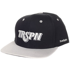 Бейсболка с прямым козырьком TrueSpin Typo Team Grey/Black