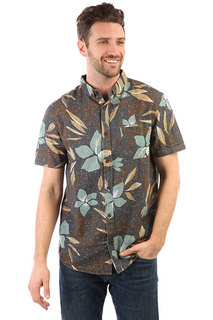 Рубашка Quiksilver Sslinenprintshi Chocolate Linen
