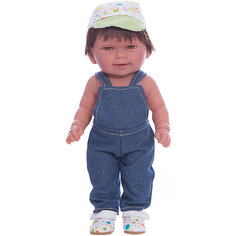 Кукла Мико в джинсовом комбинезоне, умеет стоять, серия soft touch, Vestida de Azul