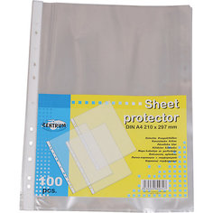 Centrum Папка-кармашек (файл) А4 с перфорацией, 100 штук в упаковке