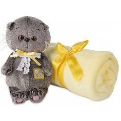 Мягкая игрушка Budi Basa Кот Басик Baby с детским пледом, 20 см