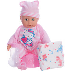 Пупс "HELLO KITTY" 35 см, мягкое тело, 30 звуков, пьет и писает. Карапуз