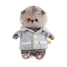 Мягкая игрушка Budi Basa Кот Басик BABY в сером пиджачке, 20 см