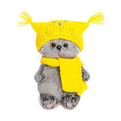 Мягкая игрушка Budi Basa Кот Басик Baby в шапке-сова и шарфе, 20 см