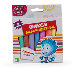 Мел для асфальта MultiArt "Фиксики", 9 цветов