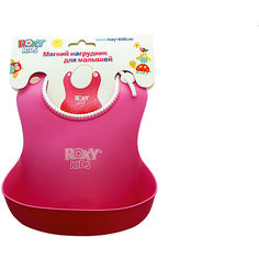 Мягкий нагрудник с кармашком, Roxy-Kids, розовый