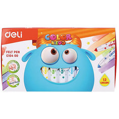 Смываемые фломастеры Deli "Color Kids", 12 цветов