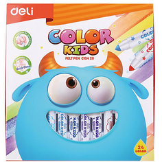 Смываемые фломастеры Deli "Color Kids", 24 цветов