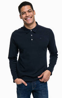 Синяя хлопковая футболка поло Lerros