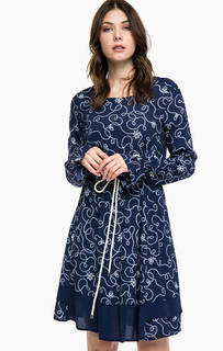 Синее платье с длинными рукавами Pennyblack