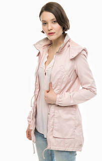 Розовая парка со съемным капюшоном Only