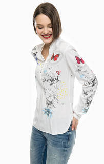 Белая блуза с длинными рукавами Desigual