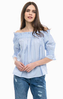 Хлопковая блуза с открытыми плечами Gas