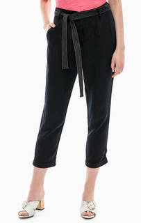 Укороченные льняные брюки зауженного кроя United Colors of Benetton