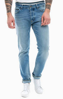 Зауженные синие джинсы с застежкой на болты United Colors of Benetton