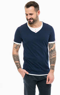 Синяя хлопковая футболка с короткими рукавами Gaudi