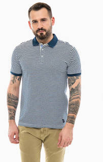 Хлопковая футболка синего цвета в полоску Gaudi