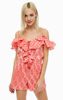 Летний комбинезон кораллового цвета с шортами Glamorous