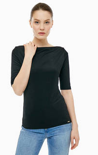 Однотонная черная футболка с короткими рукавами Cinque