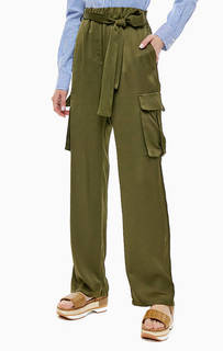 Широкие атласные брюки с накладными карманами Pinko