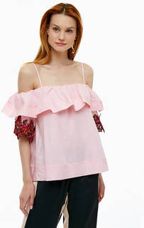 Розовая блуза с открытыми плечами Pinko