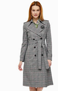 Серый тренчкот в клетку Pinko