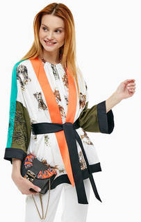 Длинный атласный кардиган с цветочной вышивкой Pinko