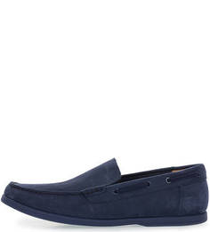 Синие мокасины из нубука Clarks