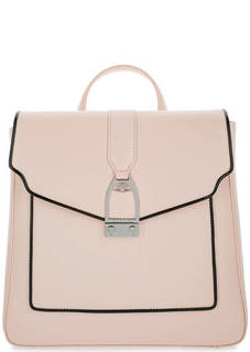 Розовый кожаный рюкзак с откидным клапаном La Martina