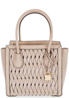 Розовая кожаная сумка с короткими ручками Michael Michael Kors