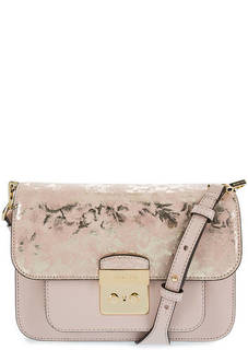 Розовая кожаная сумка с двумя плечевыми ремнями Michael Michael Kors