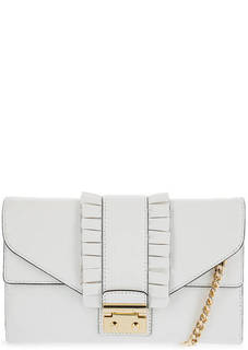 Белый кожаный клатч с карманами Michael Michael Kors