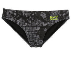 Серые плавки с принтом EA7