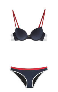 Купальник с сетчатыми вставками и принтом EA7